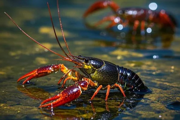 如何野钓小龙虾，把饵料绑在钓线上面再抛到钓点