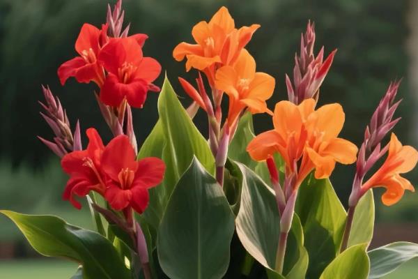 秋天开放的花朵，常见木槿、美人蕉等品种